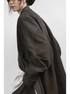 「 凌鸦ILNya 」月海_红棕 颓阳弯月夹克 拼色复古感休闲外套