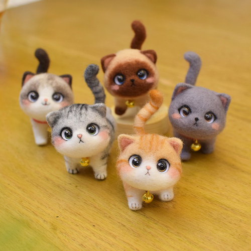 仟樱羊毛毡猫咪手工diy材料包