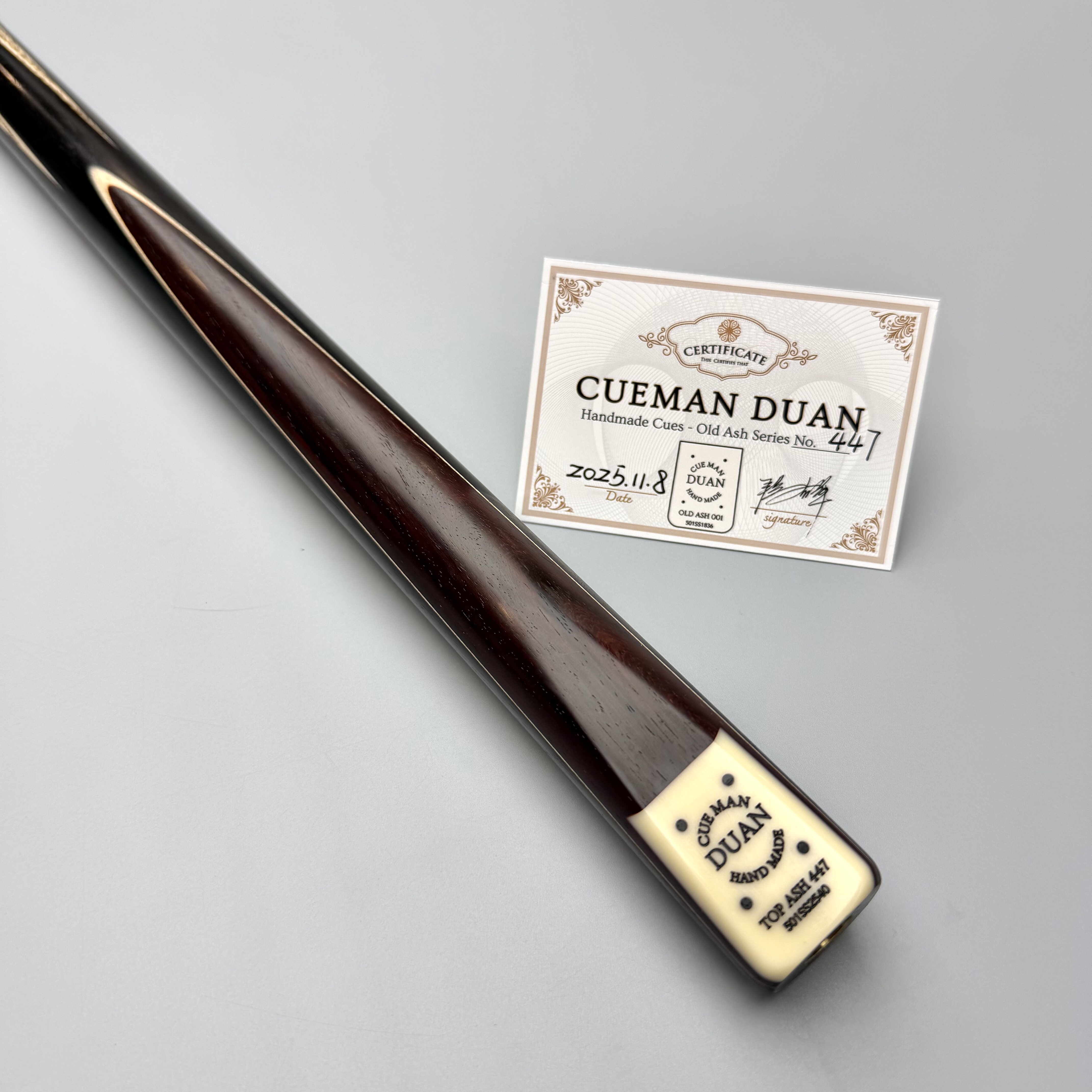 段氏球杆超级方牌TOP小叶紫檀台球杆手工杆中八参数现货编号447