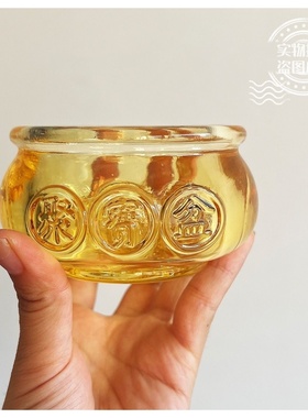 【黄水晶聚宝盆】水晶聚宝盆招财居家装饰摆件 聚财