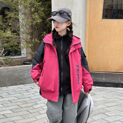 男女童冲锋衣外套春秋款三合一