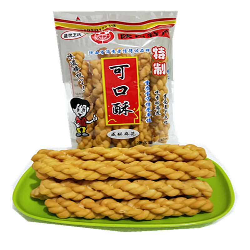 可口酥小麻花  陕西特产糕点  酥脆咸香 100克X10袋休闲零食包邮|msdalam kategori makanan ringan/Nuts/Specialty, Pastry/pencuci mulut, kuih tradisional - dari Buy2taobao.com untuk memberikan perkhidmatan ejen Taobao profesional membeli