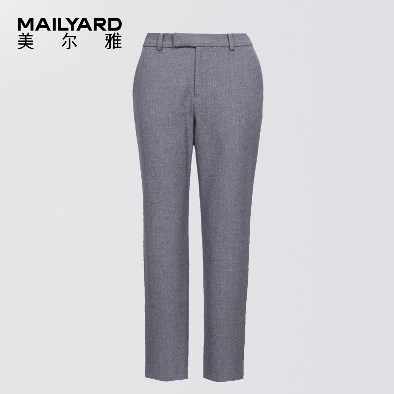 美尔雅高腰九分休闲裤女 职业小脚直筒烟管西裤115