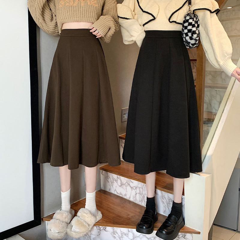 150小个子咖色半身裙秋季145xxs