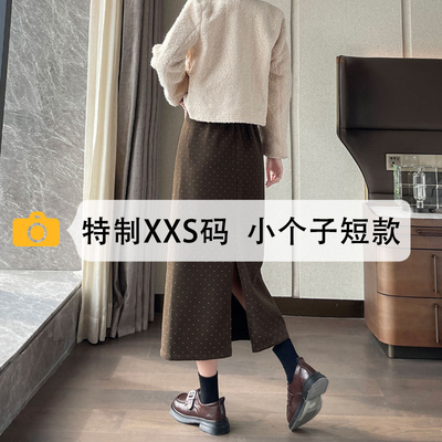 波点半身裙女小个子a字裙子显高