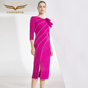 创意狐晚礼服女2025新款 礼服裙气质连衣裙 回门服新娘结婚当天便装