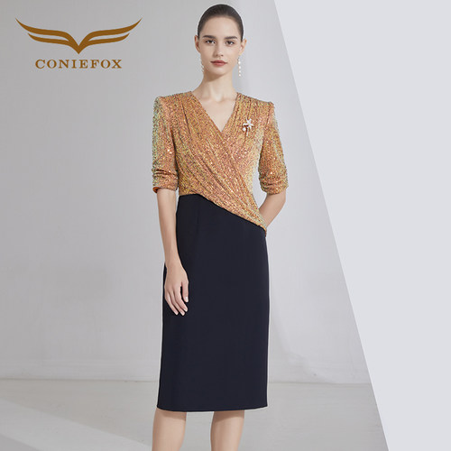 创意狐主持人礼服裙轻奢小众高端