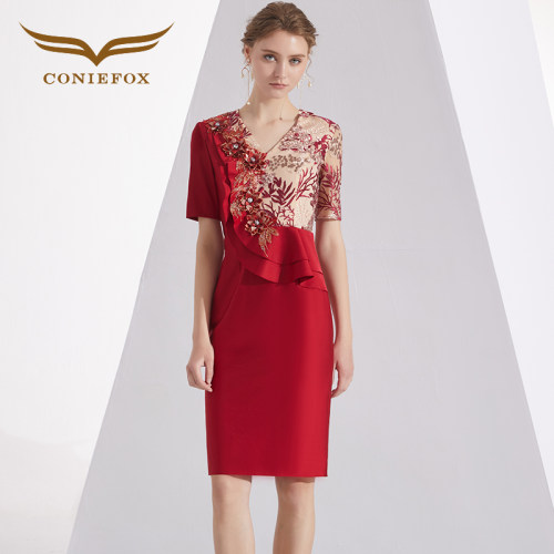 创意新娘红色礼服平时连衣裙