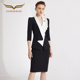 创意狐主持人套裙平时可穿晚宴会半身裙两件套女气质黑色职业套装
