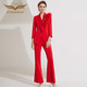 创意狐西装 两件套装 职业套装 女红色主持高级感气质小众设计感时尚