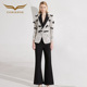 新款 女装 减龄一整套穿搭西装 创意狐时尚 两件套装 套装 喇叭长裤 长袖
