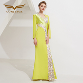 创意狐主持人晚礼服高级感轻奢艺考礼裙宴会气质鱼尾裙演出服装 冬