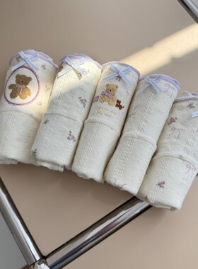 「紫花熊」18cm全棉加长裆10A抑菌内裤女士婴儿棉A类女孩学生内裤