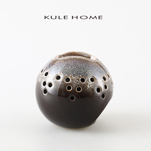 KULE HOME 大容量蜡烛陶瓷香薰炉助眠灯室内防干烧家用檀香熏香炉