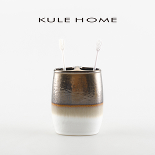 HOME KULE 陶瓷复古牙刷架高颜值台上家用民宿牙刷架置物架收纳架