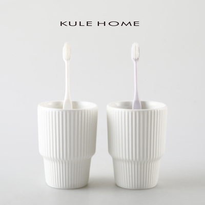 KULEHOME轻奢陶瓷漱口杯家用