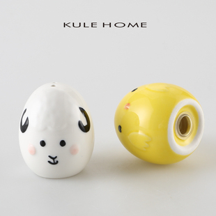 KULE HOME 创意陶瓷椒盐罐厨房用品撒粉罐调味瓶调料罐胡椒瓶简约