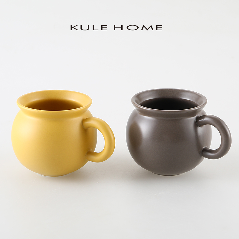 KULE HOME 个性创意咖啡牛奶杯子陶瓷精致情侣杯办公室家用马克杯