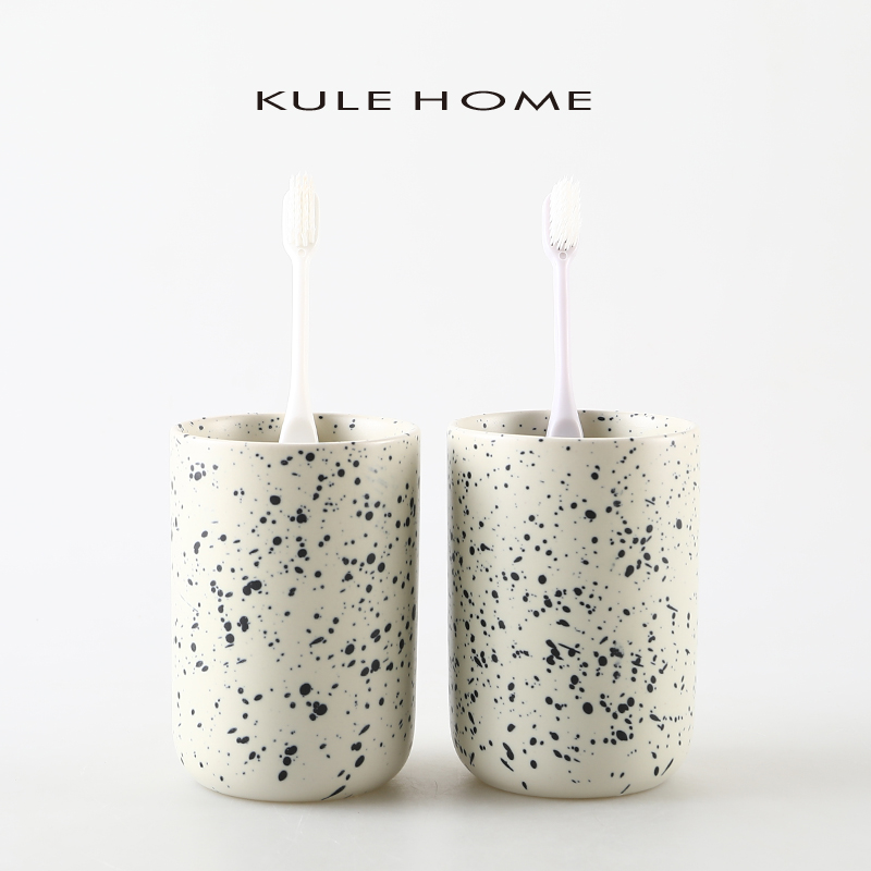 陶瓷泼墨漱口杯洗漱杯刷牙杯
