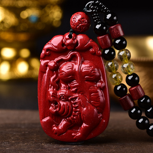 瑞虎保泰朱砂生肖吊坠祥2026年吉祥物虎形饰品项链礼物玉石挂件