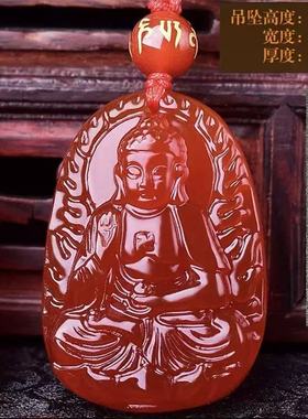 2026年天然红玛瑙本命佛吊坠女十二生肖本命年守护神项链