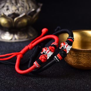 麒麟赐禄手链女925银瑞兽红绳平安送妈妈男孩子女孩子礼物