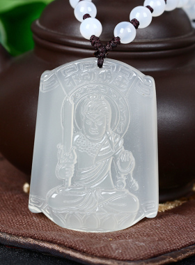 白玉髓生肖守护神吊坠不动尊菩萨属鸡本命佛曼唯肖鸡佛谛坠