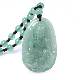 绿东陵文殊菩萨吊坠曼唯肖兔佛谛坠属兔本命佛守护神吊坠项坠