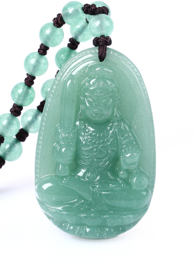 绿东陵守护神不动明王属鸡吊坠