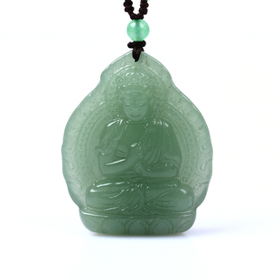 绿东陵玉生肖本命佛八大守护神大日如来曼唯肖羊猴佛谛坠吊坠