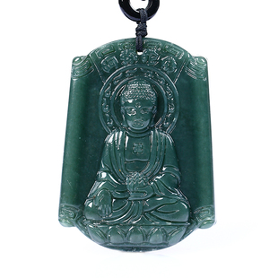 属狗属猪本命佛阿弥陀佛和田青玉吊坠守护神曼唯肖狗猪佛谛坠