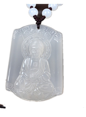 白玉髓生肖守护神属蛇本命佛吊坠