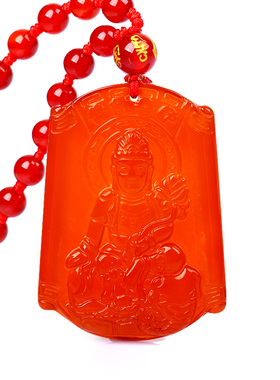 红玛瑙生肖守护神本命佛吊坠