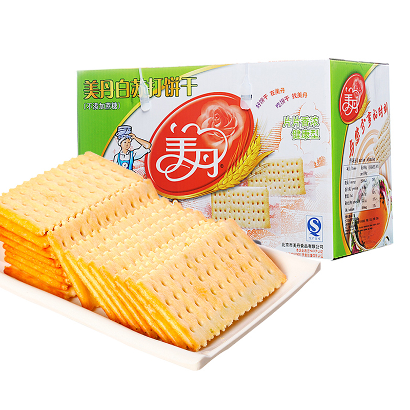 美丹白苏打饼干1kg礼盒装芝麻鲜葱零食小吃批发整箱营养早餐食品