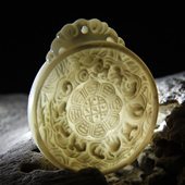 珍珠母贝螺钿鱼骨吊坠文殊九宫八卦文玩牌子贝母雕刻佛珠压襟挂坠