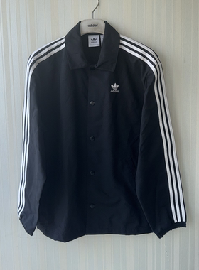 潮包背 现货 Adidas 三叶草男款运动休闲翻领外套 IZ1831