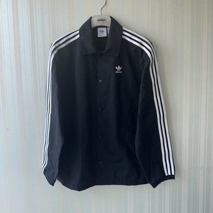 潮包背 现货 Adidas 三叶草男款运动休闲翻领外套 IZ1831