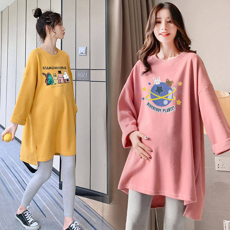 孕妇春装甜美网红套外出上衣款肥韩版时尚加时尚卫衣T恤卫衣肥恤