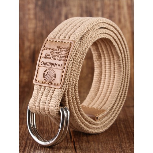 韩版简约百搭男女士皮带学生帆布双环扣腰带时尚韩国潮流编织裤带