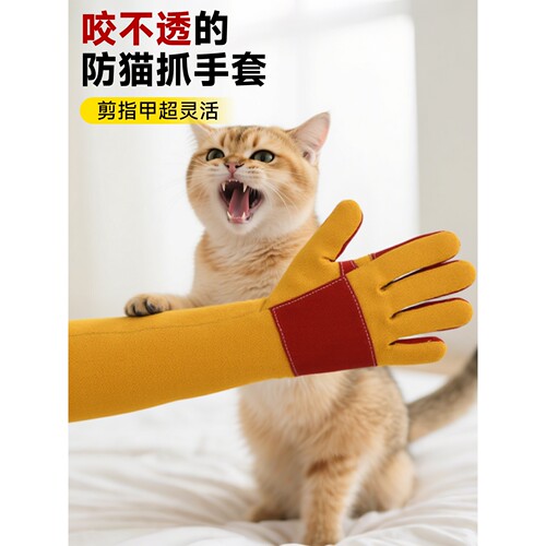 防猫抓手套猫剪指甲神器防抓防咬耐撕咬抓猫训猫宠物加厚训狗专用