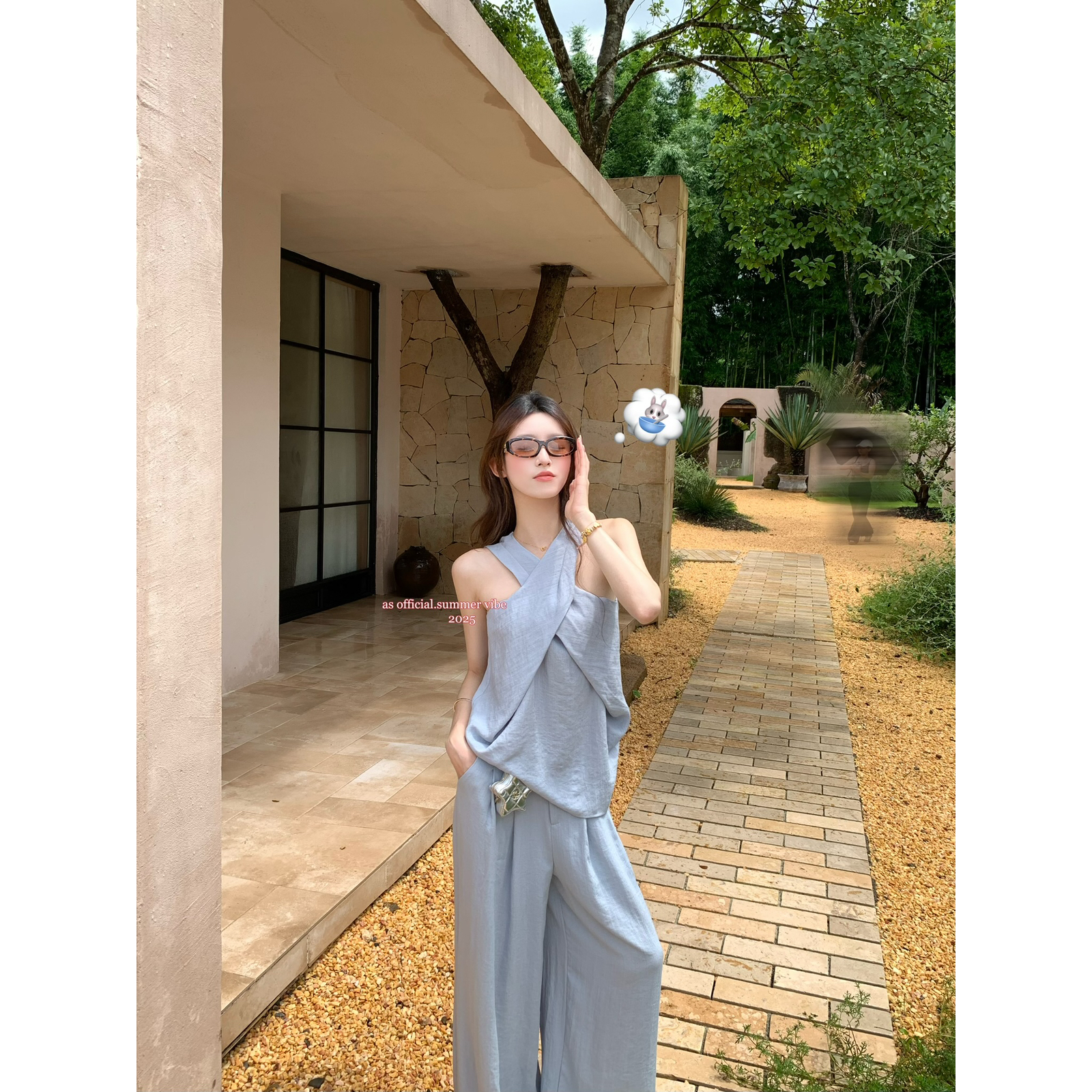 AS OFFICIAL-给足腔调全员爱秒get直角肩•纯欲交叉挂脖背心小衫