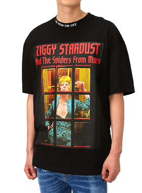 ih nom uh nit摇滚乐队印花短袖T恤男女宽松街头风黑色