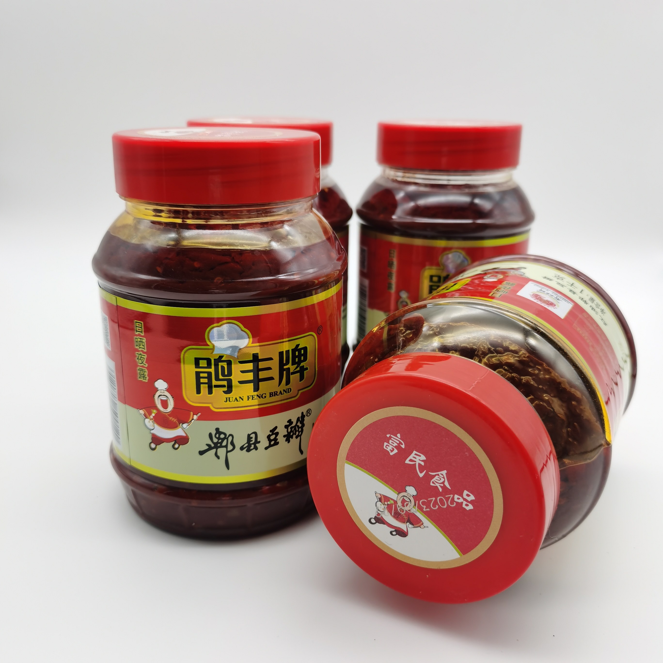1kg*2瓶装鹃丰牌红油郫县豆豆瓣酱/豆酱/黄豆酱