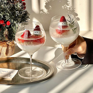 圣诞大苹果高脚白兰地洋酒杯玻璃杯红酒杯果酒杯葡萄酒杯香槟杯子