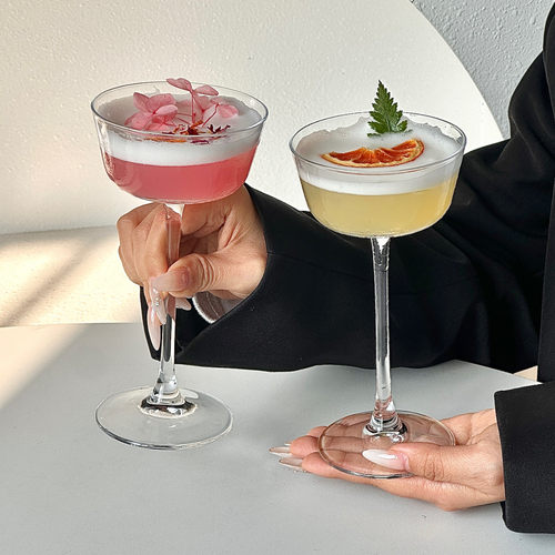 高颜值水晶鸡尾酒杯轻薄高脚马天尼杯家用微醺闻香冷萃功夫茶杯子