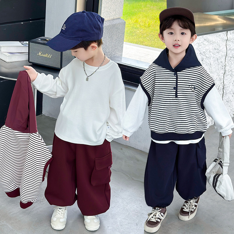 男童春装套装2026新款儿童洋气时髦春秋季衣服宝宝韩版宽松三件套,童装/婴儿装/亲子装,套装,淘宝优惠券,粉丝福利购,淘宝优惠卷