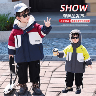 男童冬装加厚白鸭绒羽绒服2025新款儿童帅气潮流中小童保暖派克服