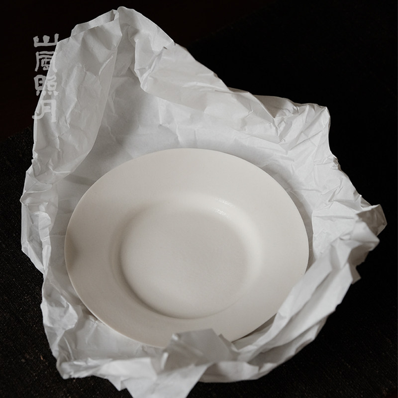 山风照月 手工手拓曲面盘 壶承 水果糕点盘 素雅安静的器皿
