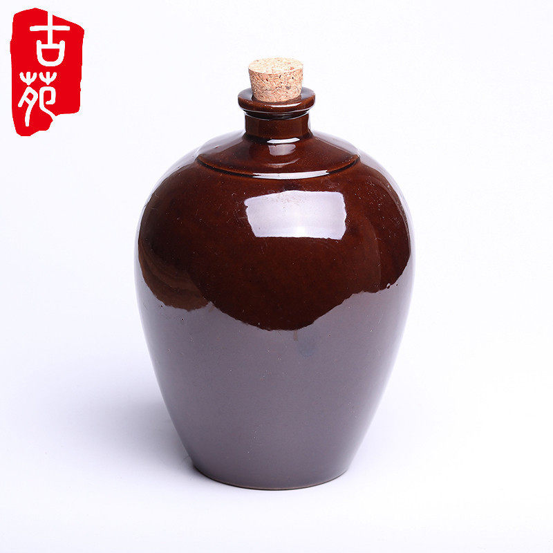 古苑陶瓷酒瓶子1公斤2斤1000ml土陶装酒坛子白酒瓶复古酒壶盛酒器