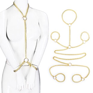 金属金色银色颈链牵引链颈圈束脚镣铐手环凉感可拆卸圆环内衣配饰